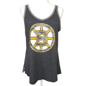 Boston Bruins Gray Tank Top Women's Large Reebok NHL Hockey Fan Gear Sleeveless